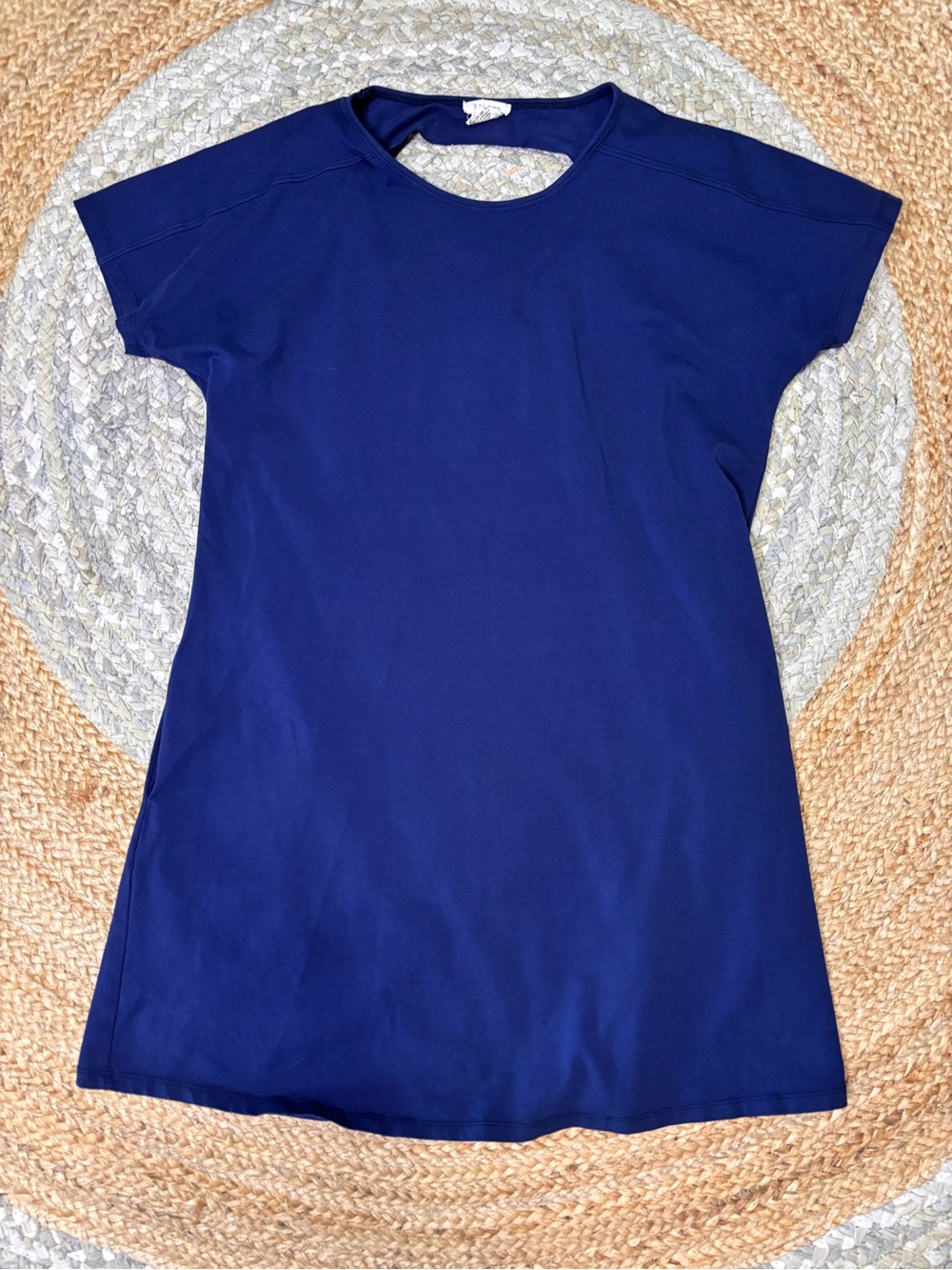 Yelete Navy Blue Midi Tee Dress